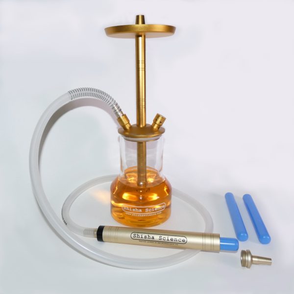 Modern aluminium hookah pipe with ice mouthpiece gold copper color